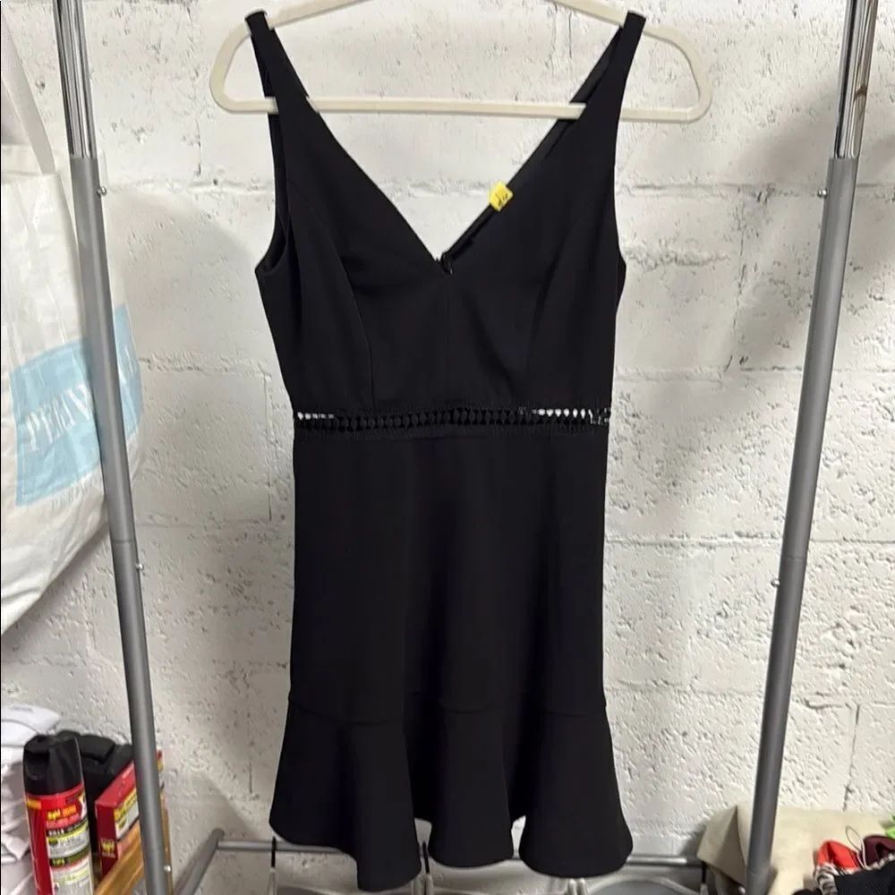 LULU's Cute Black Dress - WORN ONCE Cut Out - Size Small V Neck Sleeveless